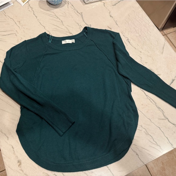 RD Style Teal Green Ribbed Detail Pullover Sweater Cozy Knit Excellent Condition - Picture 2 of 16